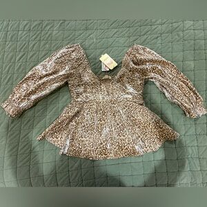 Entro Tan Leopard Print Top